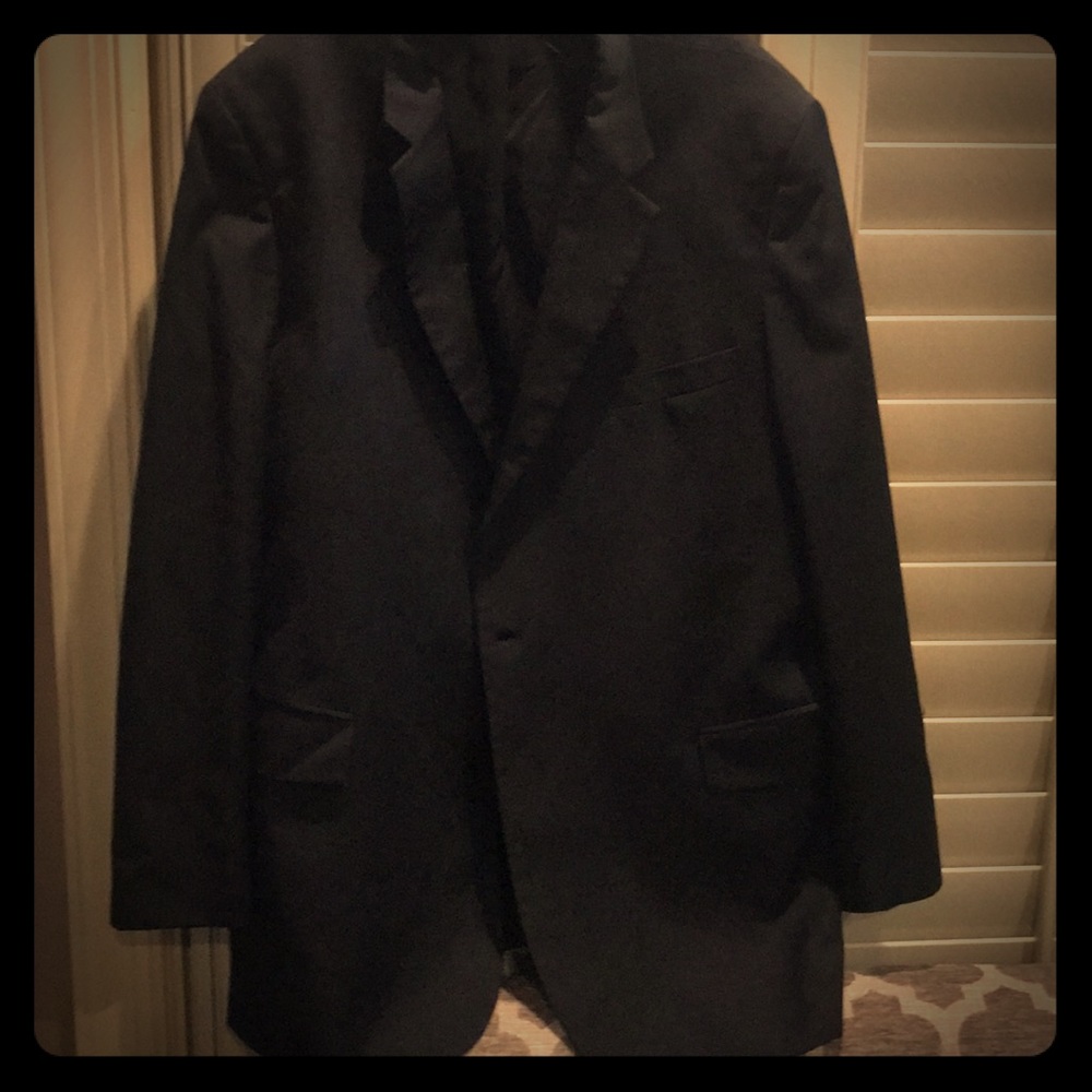 Black wool sports coat.